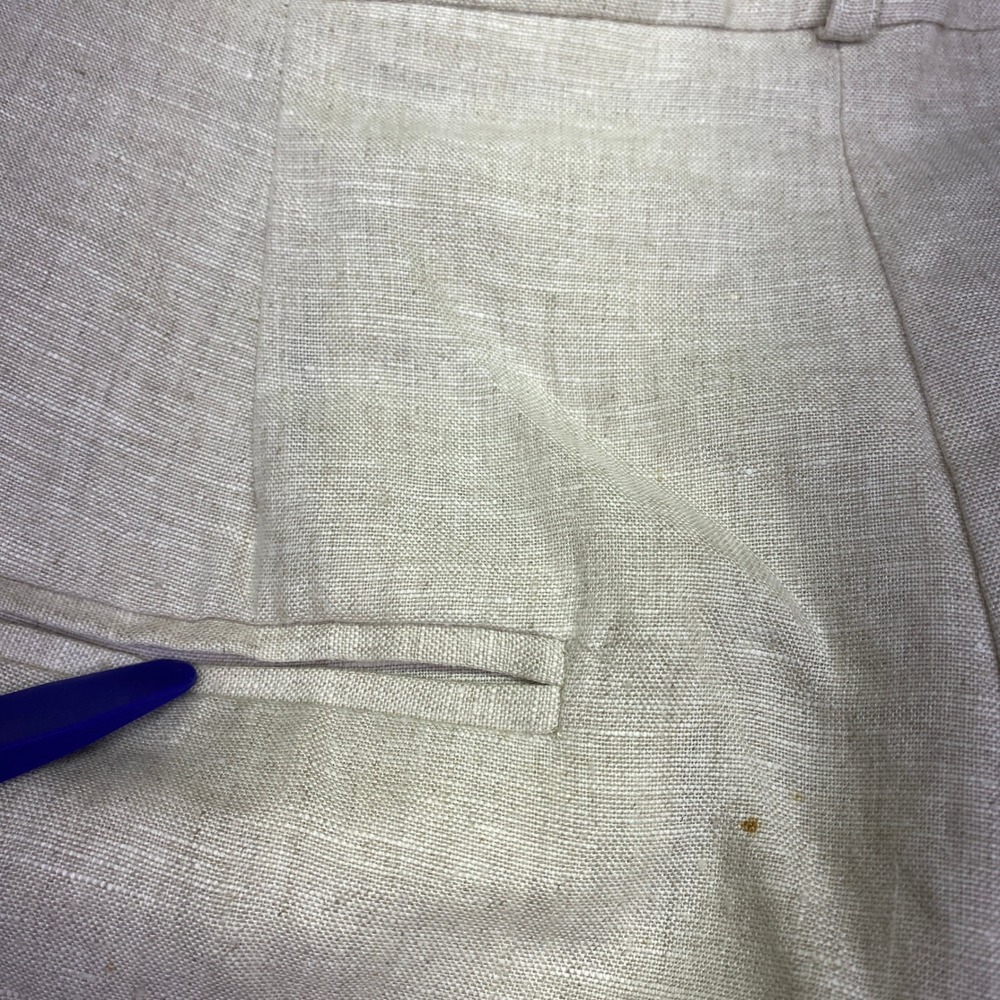 Reformation Linen Blend Pleated High Waist Trousers Pants Beige Sz 28" Tropical - Picture 9 of 10
